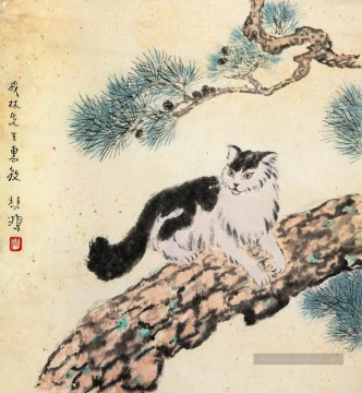  Vieille Tableaux - XU Beihong chat ancienne Chine à l’encre